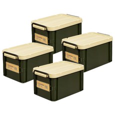 코멕스 다용도 캠핑 수납박스 19L, 밀리터리 그린, 4개