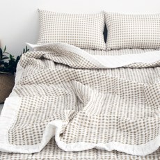 Bassum 格紋泡泡紗薄被, 迷你格子米色
