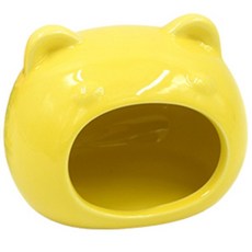 Block Mart 小型寵物倉鼠陶瓷躲藏屋, 1個, 黃色