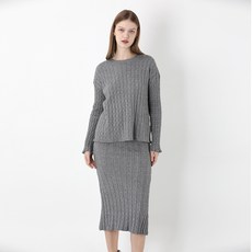 이사베이 여성용 체인 라운드 풀오버 니트 스커트 세트 VFOCX1980