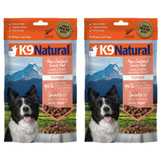 K9 Natural 紐西蘭草飼凍乾生食 狗狗飼料 高肉含量 高蛋白低碳水, 羊肉+鮭魚, 100g, 2包