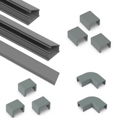 SeonBaro 可開合方形電線保護條全套組 2號 3m, 灰色
