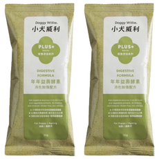 Doggy Willie 小犬威利 輕寵食 犬用消化加強配方 80種蔬果酵素 26種維生素礦物質 無麩低敏高纖維 幼齡/高齡犬適用, 30g, 加強消化, 2包
