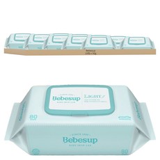 Bebesup Light 輕柔壓花嬰兒濕紙巾 10包 80抽, 50g, 1箱