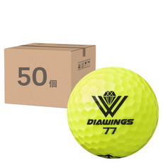 Diawings 高回彈遠距專用高爾夫球 2層 42.8mm M3, 黃色, 50個裝, 1個