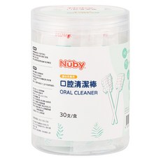 Nuby 口腔清潔棒 7.8 x 1.3cm, 白色, 30支, 1罐