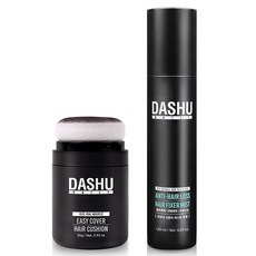 DASHU 每日EASY COVER氣墊髮粉 自然黑 26g+頭髮定型噴霧 120ml, 混色, 1組
