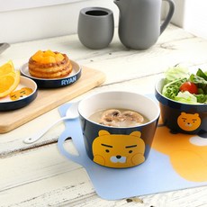 카카오프렌즈 시그니처 1인식기세트, 라이언, 국그릇 + 공기 + 찬기 2p