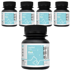 Abib 亞筆 HairBall Relife 寵物好排毛粉 適用成貓、高齡貓, 排便順暢、排毛清潔、腸道護理, 5罐