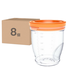 Bebelock 副食品刻度密封罐, 橘色, 240ml, 8個