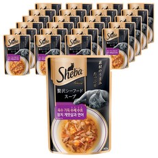 쉬바 1세 이상 고양이 수제 수프 간식, 혼합맛(참치게맛살/연어), 40g, 24개