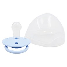 BIBS de Lux系列矽膠安撫奶嘴 附收納盒, 0~36個月, Baby Blue, 1組