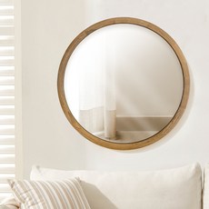 Ballad House橡木原木圓形室內壁鏡 500, 混合顏色