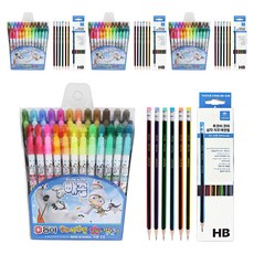 Dong-A Peekaboo 香味彩色筆 24色 + Tukobi 三角橡皮擦鉛筆 SG-208 6款 x 2p, 混合顏色, 4套