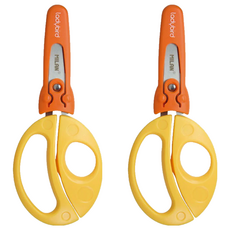 MILAN 小瓢蟲學童安全可攜式剪刀+刀柄套, 黃色, 2支