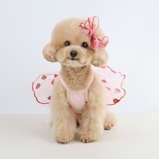 Grooming Dog 寵物野餐背心紗裙洋裝, 粉紅色, 1個