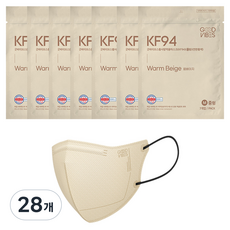 굿바이브스 황사방역용 마스크 중형 KF94, 웜베이지, 28개, 7개입
