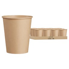 AHOYE 原色木漿紙杯 270ml, 50個, 1組