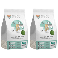 nu4PET 陪心寵糧 2mm超凝結鮮竹貓砂, 10L, 2包