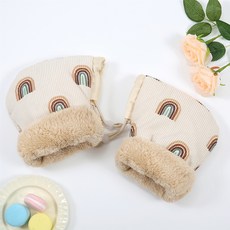 생활의지혜 킥보드 핸드 워머 자전거 방한 장갑, 무지개베이지, 1개