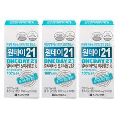 종근당건강 원데이21 멀티비타민 & 미네랄21종, 60정, 3개