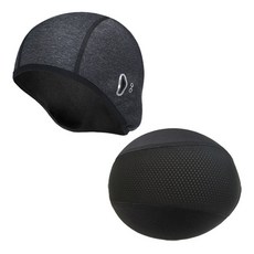 make speed 腳踏車防寒帽+保暖內襯, 黑色(帽子)+灰色(毛帽)