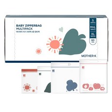 마더케이 아기 지퍼백 멀티팩 S 20매입 + M 15매입 + L 15매입 + XL 10매입, 1개