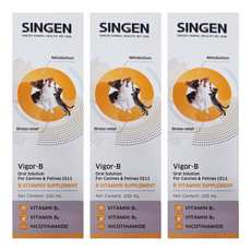SINGEN 信元發育寶 優樂 B 口服液 犬貓用 CS12, 含維生素 B1 B6 菸鹼醯胺, 200 mL, 200ml, 舒緩壓力, 3盒