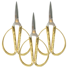 Life 徠福 鍍金龍鳳剪刀 127mm, 金色, 3支