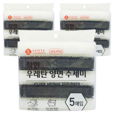 e.Life 雙面菜瓜布, 5個, 3包