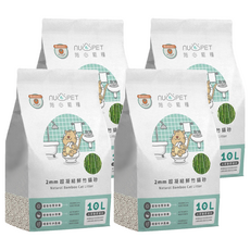 nu4PET 陪心寵糧 2mm超凝結鮮竹貓砂 大容量, 10L, 4包