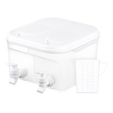 Dailygongam 便利按壓雙格穀物分配器 + 量杯組, 混合色 + 透明, 1套