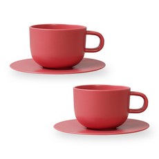 BOWLBOWL 韓國製 Bowl Bowl Home Party 咖啡杯+杯碟組, 玫瑰粉, 2套