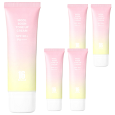 16브랜드 물분 톤업 크림 SPF50 PA+++ 50ml, 라이트피치, 5개