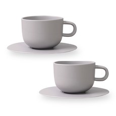 BOWLBOWL 韓國製 Bowl Bowl Home Party 咖啡杯+杯碟組, 煙灰色, 2套