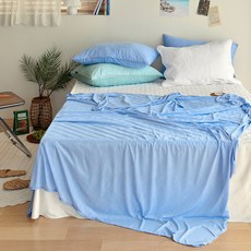 PRIELLE 素色尼龍聚脂纖維涼感薄被, 海洋藍
