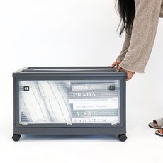 팬물산 이동식 개방형 폴딩 리빙박스 84L 2p+ 기본바퀴 8p + 캐스터바퀴 8p 세트, 애쉬그레이, 2세트