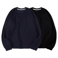 VENHIT 中性款素色棉質寬鬆長袖衛衣 2入