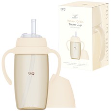 티지엠 유아용 PPSU 밀알 빨대컵, 280ml, 1개, 아이보리