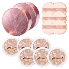 에이지투웨니스 뉴오리지널 트윙클 에디션 에센스 커버 팩트 케이스 + 리필 12.5g x 3p, 핑크 베이지 (21호), 2개