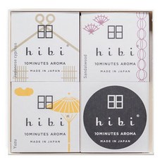 hibi 和風系列 薰香禮盒 10分鐘香薰 日本製造, 檜木 + 檀香 + 柚子