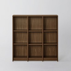 까사미아 하벨 책장 3단 110cm 방문설치, 브라운