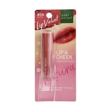 BABY BRIGHT 絲絨唇釉 #08 Zen Pink, 雙用唇頰彩, 2.4g, 1個