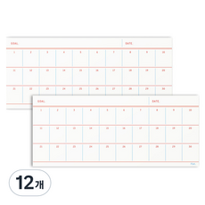 페이퍼리안 플랫 노트패드 S, GoalTracket, 80매, 12개