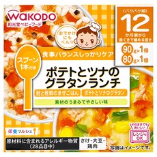 WaKODO 和光堂 馬鈴薯焗烤午餐 鮭魚香菇蒸飯90g + 馬鈴薯焗烤80g 1歲以上, 170g, 1盒