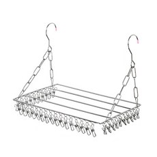 多功能窗台曬衣架 Set 36夾 加粗款, 不鏽鋼 銀色, 1組