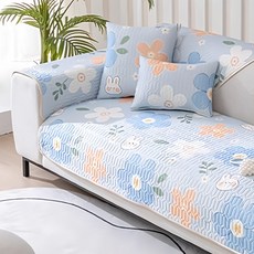 冰絲乳膠沙發墊 涼感降溫 方便摺疊, 花間萌兔