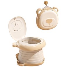 哩哩摳摳 LILIKOKO 小熊折疊馬桶 杏色 兒童如廁訓練好幫手, 1個