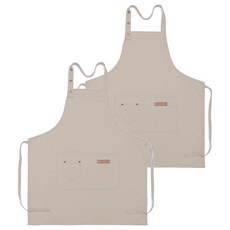 卡特屋日系工作圍裙加厚帆布無皮革防潑水款, 卡其色, 2件