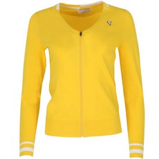 Ferraus 女款高爾夫U領網眼開襟衫 AOYJ7018S2